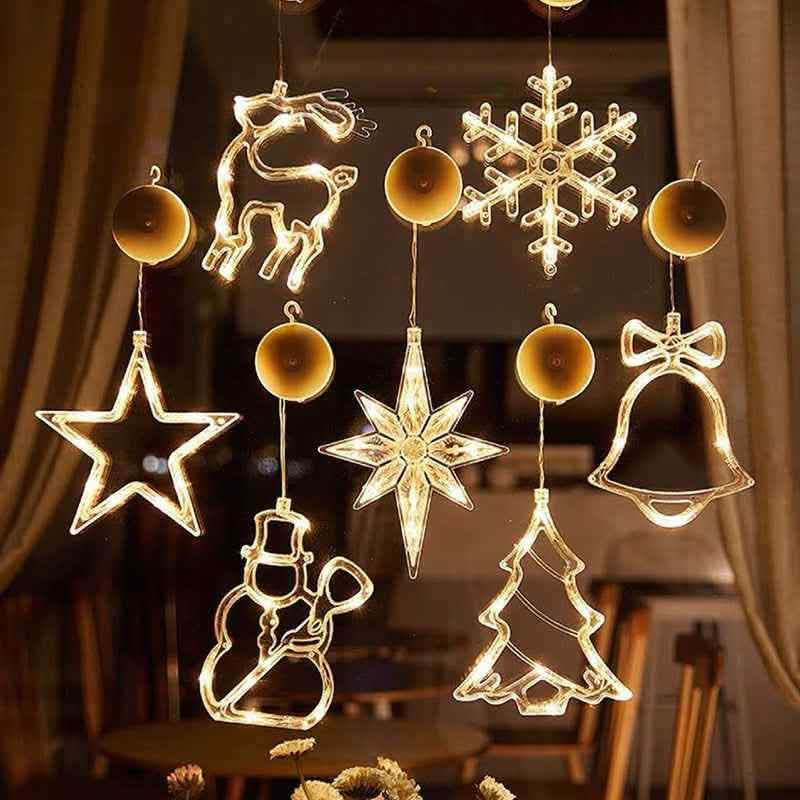 Christmas LED Suction Cup Lights - Holiday Window Decorations - Vezir