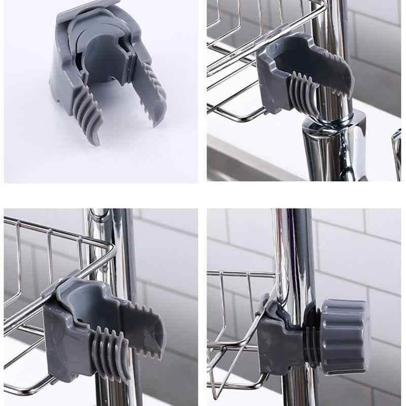 Adjustable Sink Drain Rack - Sponge Storage Organizer - Vezir