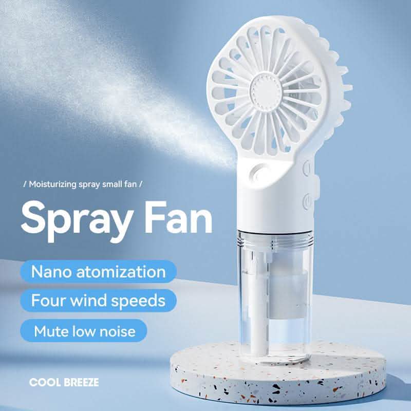 Portable Spray Mist Fan - 4-Speed USB Rechargeable Cooler - Vezir