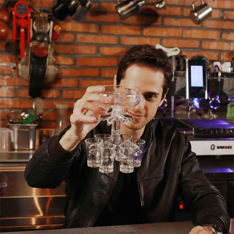 Elite 6-Shot Glass Dispenser - Professional Bar Party System - Vezir