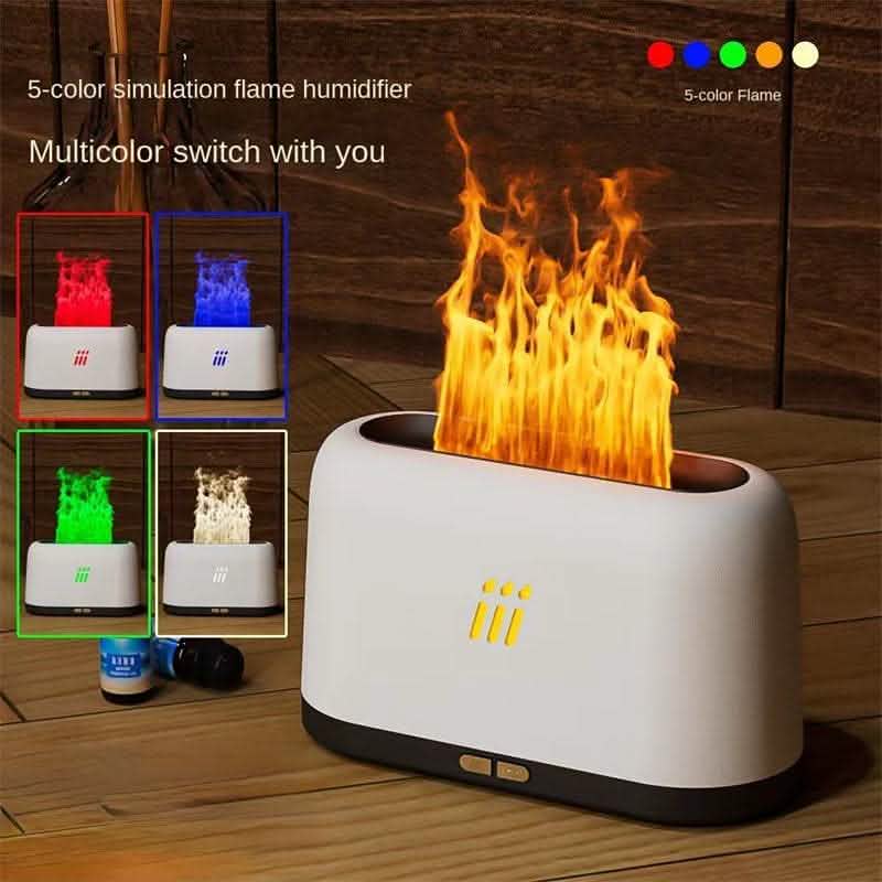 Flame Aroma Diffuser - Ultrasonic Mist Maker LED Lamp - Vezir