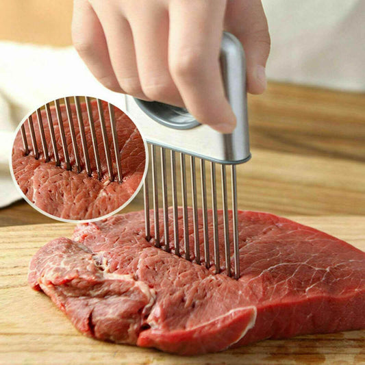 Onion Holder Slicer - Stainless Steel Vegetable Cutter - Vezir