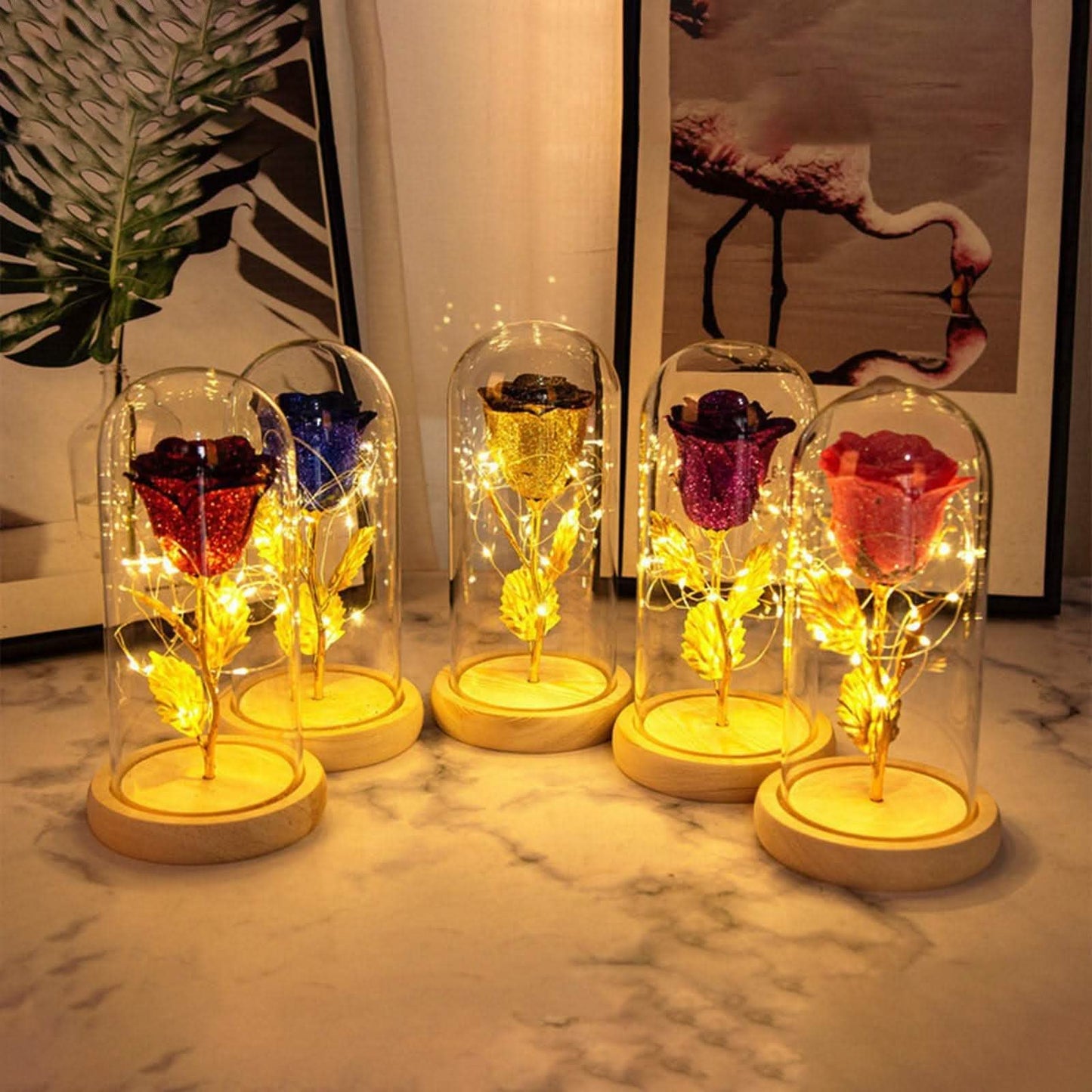 Eternal Rose LED Light - Valentine's Day Glass Cover Gift - Vezir