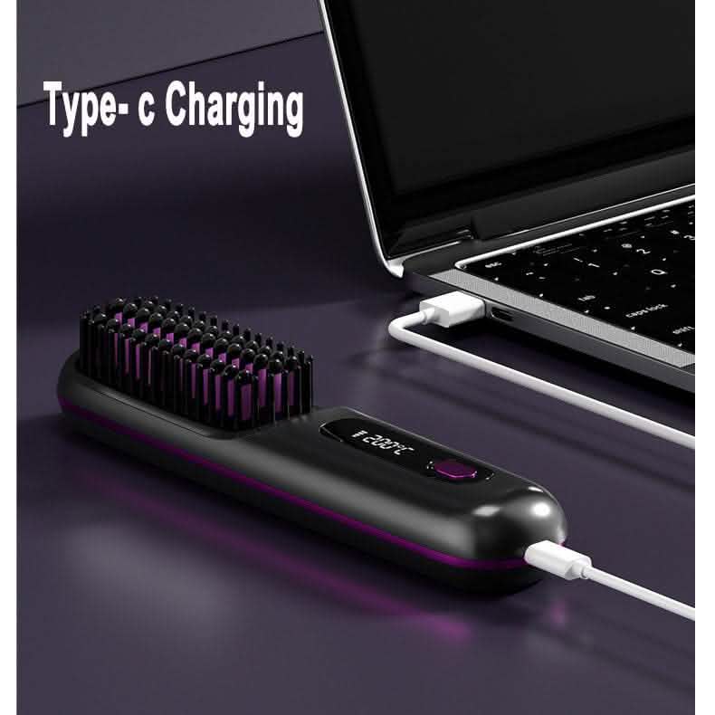 2-in-1 Wireless Hair Straightener - USB Charging Hot Curler - Vezir