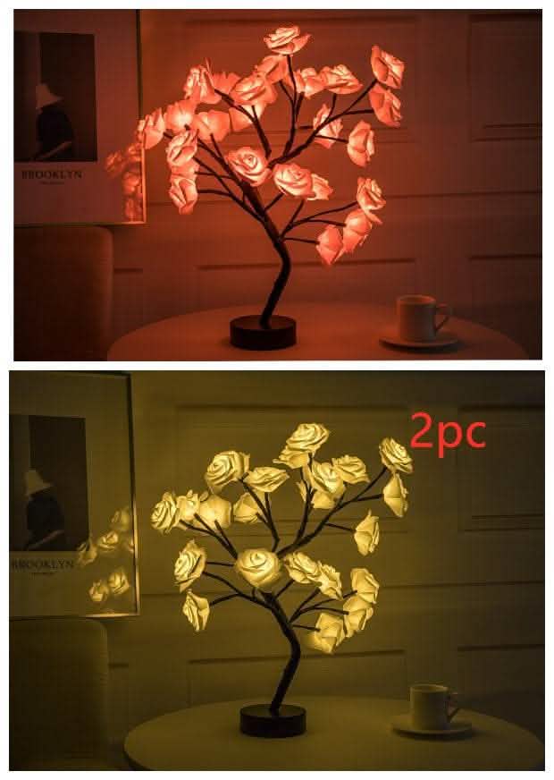 Rose Flower LED Lamp - USB Battery Bonsai Tree Night Light - Vezir