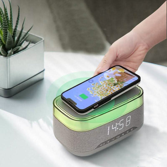 Smart Multifunctional Alarm Clock - Bluetooth Speaker Wireless Charger - Vezir