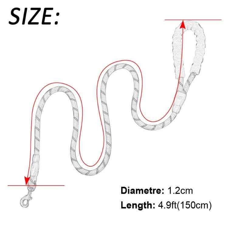 Reflective Dog Leash - Nylon Pet Training Rope for All Sizes - Vezir
