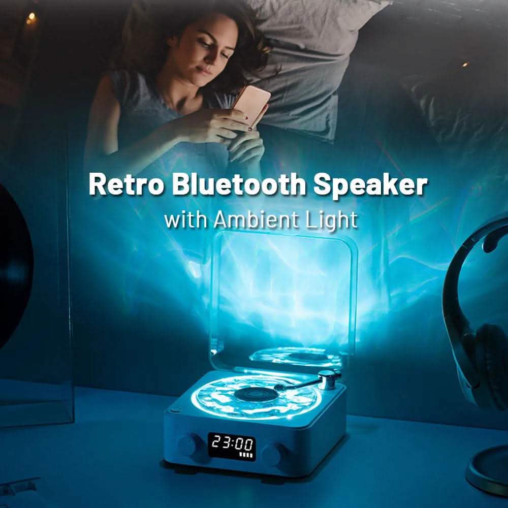 Retro Turntable Speaker - Bluetooth Vinyl Record Player RGB - Vezir