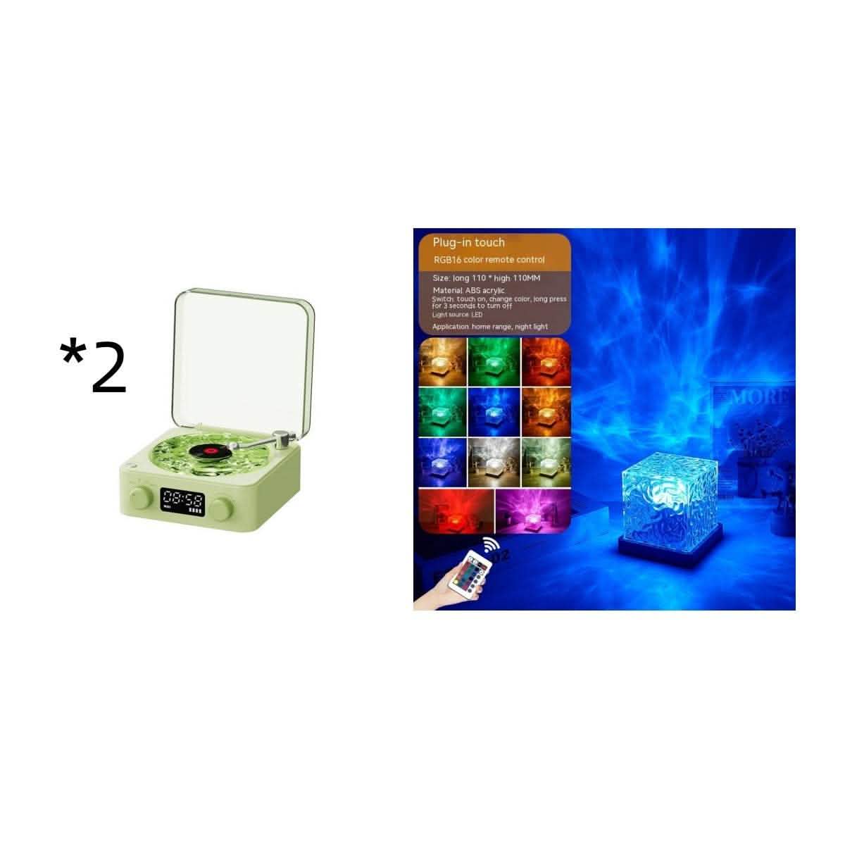 Retro Turntable Speaker - Bluetooth Vinyl Record Player RGB - Vezir