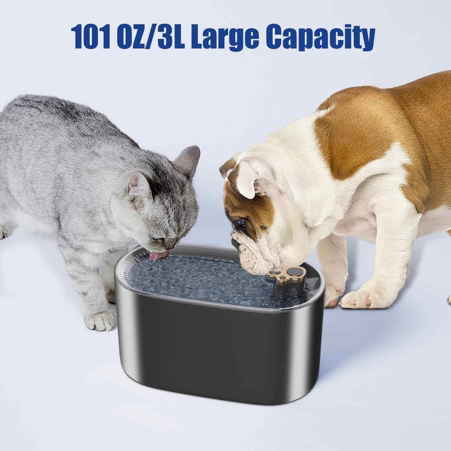 Elite 3L Cat Water Fountain - Ultra-Quiet LED Smart Dispenser - Vezir