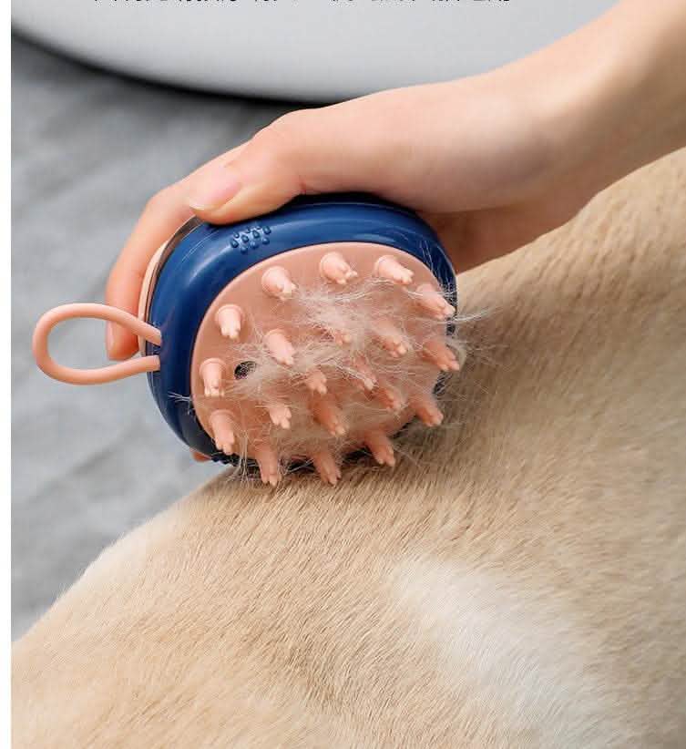 2-in-1 Pet Grooming Brush - Soap Dispensing Bath Massager - Vezir