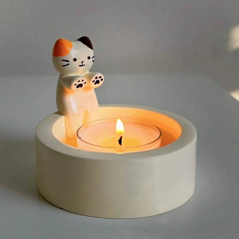 Cute Cat Candlestick Holder - Creative Aromatherapy Candle Holder - Vezir