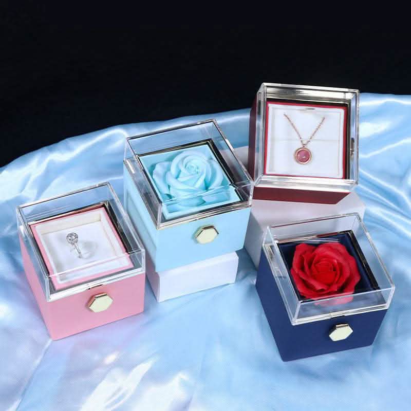 Rotating Rose Gift Box - Soap Flower Valentine's Day Present - Vezir