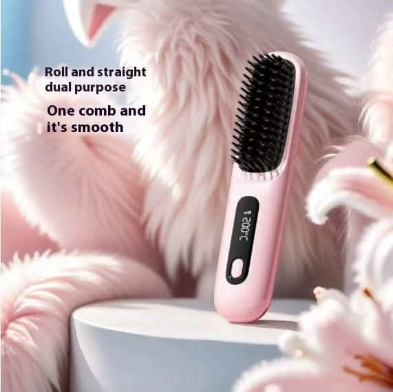 2-in-1 Wireless Hair Straightener - USB Charging Hot Curler - Vezir