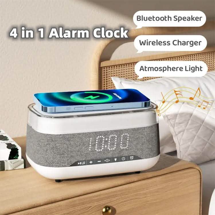 Smart Multifunctional Alarm Clock - Bluetooth Speaker Wireless Charger - Vezir