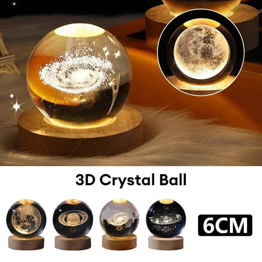 Starry Sky Crystal Ball Lamp - Moon Projection Night Light - Vezir