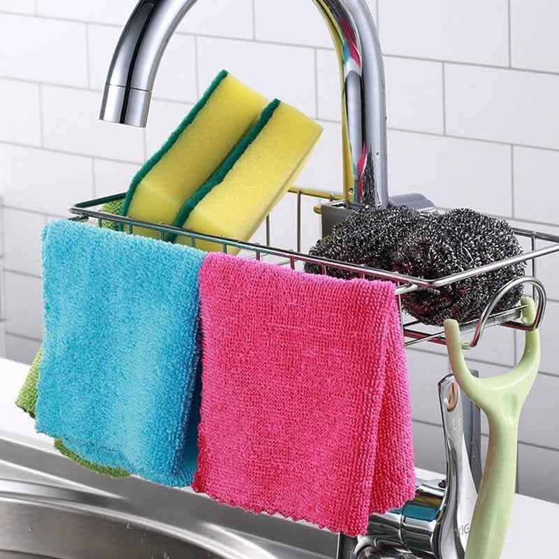 Adjustable Sink Drain Rack - Sponge Storage Organizer - Vezir