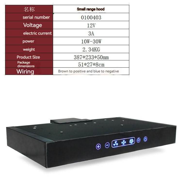 RV Mini Range Hood - Compact Kitchen Ventilation System - Vezir