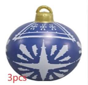60CM Inflatable Christmas Ornament Ball - Giant PVC Decoration - Vezir