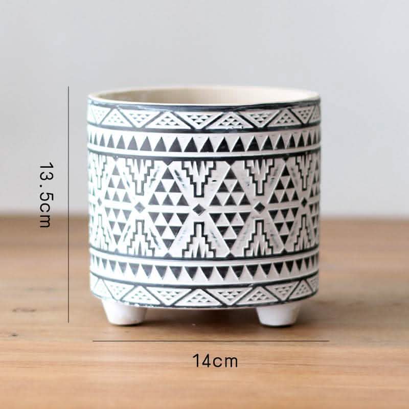 Nordic Ceramic Flower Pot - Garden Balcony Plant Container - Vezir