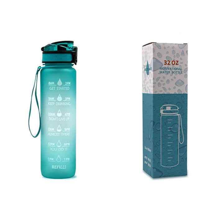 1L Tritan Water Bottle - Time Marker Motivational Sports Cup - Vezir