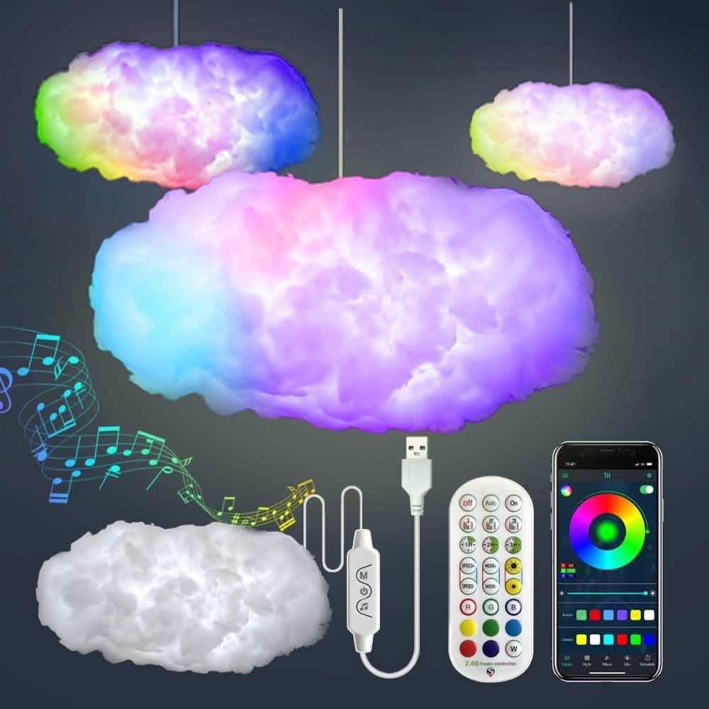 Smart USB Cloud Light - APP Control 3D RGBIC Lightning Bedroom - Vezir