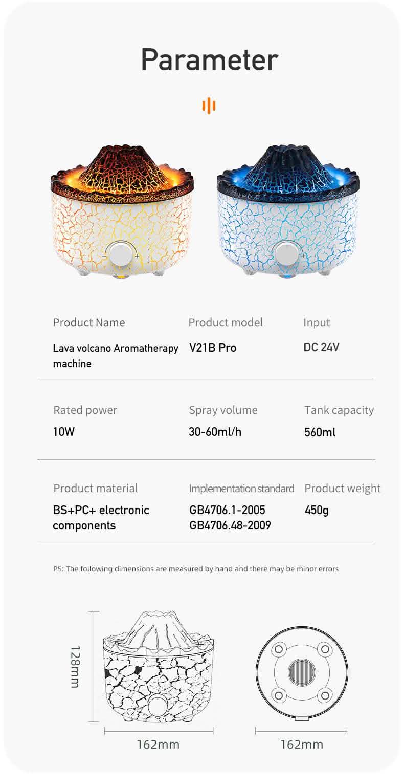 Creative Volcano Humidifier - Jellyfish Flame Aromatherapy - Vezir