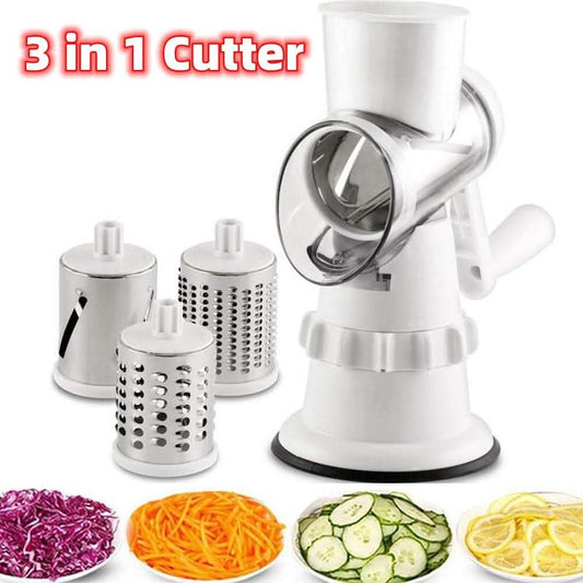 3-in-1 Vegetable Slicer - Manual Kitchen Mandolin Shredder - Vezir