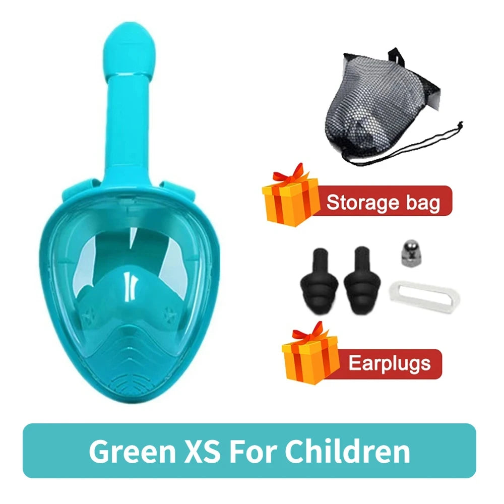 Underwater Scuba anti Fog Full Face Diving Mask Snorkeling Respiratory Masks Safe Waterproof Swimming Equipment for Adult Kids
