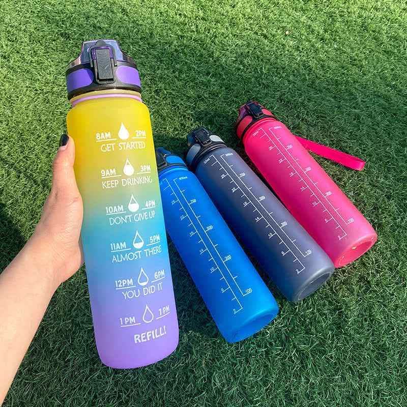 1L Tritan Water Bottle - Time Marker Motivational Sports Cup - Vezir