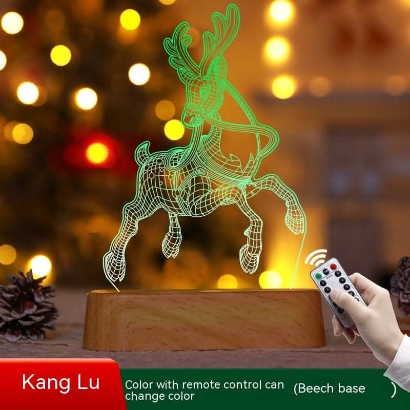 3D Christmas LED Night Light - Acrylic Holiday Decoration Lamp - Vezir