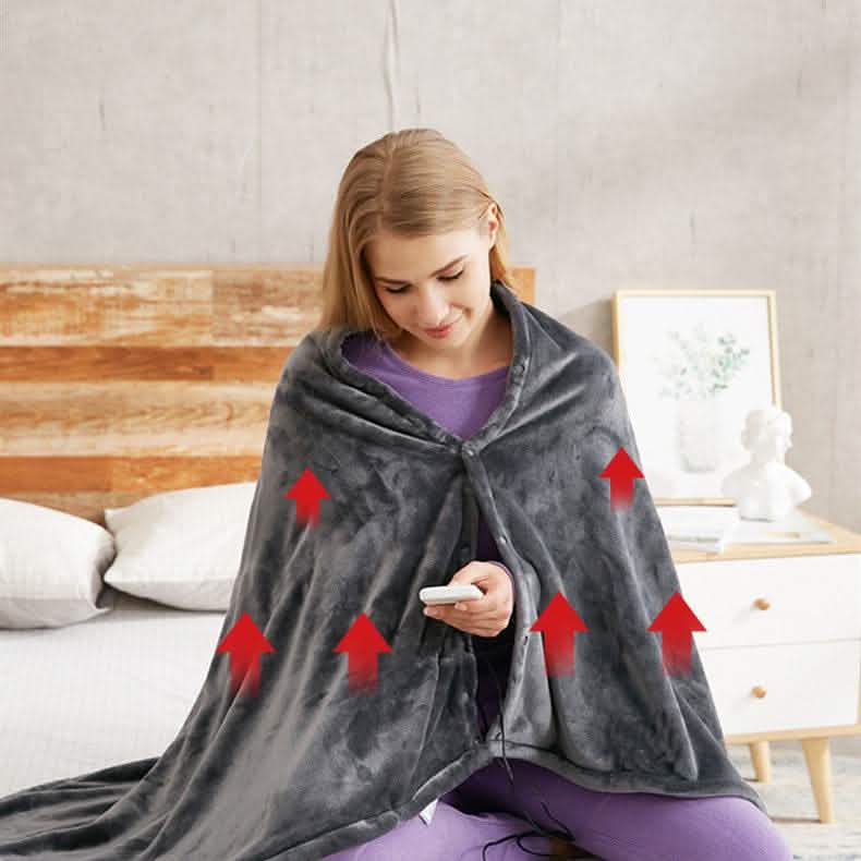 USB Heated Blanket - Winter Flannel Electric Warm Shawl - Vezir