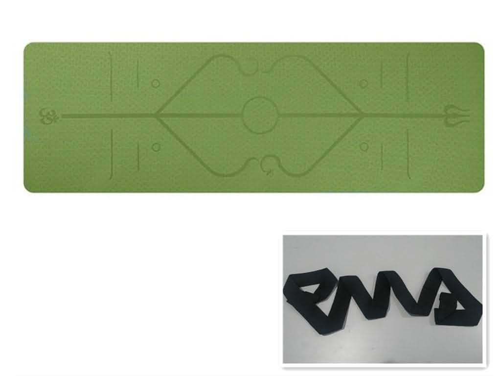 Non-Slip TPE Yoga Mat - Position Line Beginner Guide - Vezir