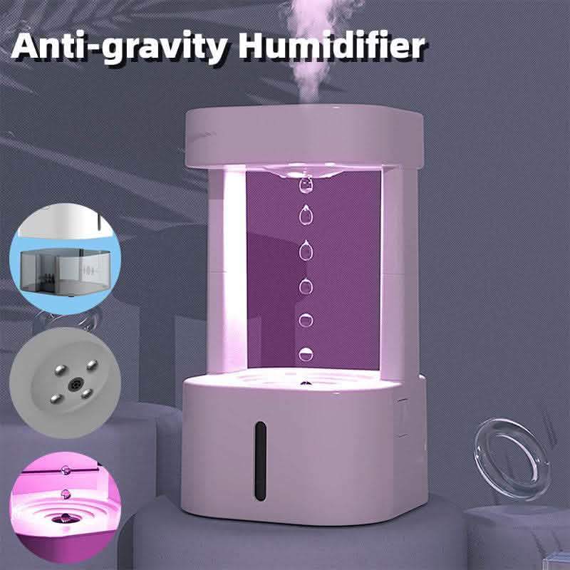 Anti-Gravity Water Drop Humidifier - 580ML Quiet Mist Spray - Vezir