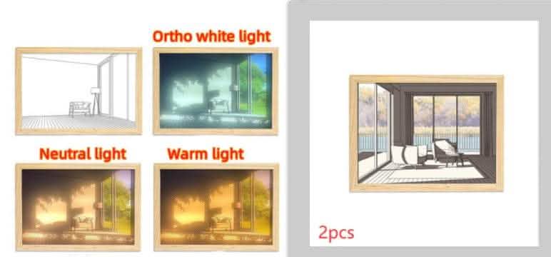 Illuminated LED Picture Light - Sunshine Simulation Night Lamp - Vezir