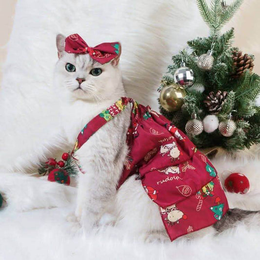 Spring Summer Dog Dress - Cotton Floral Pet Clothing - Vezir