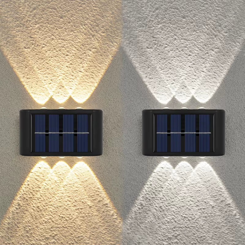 6LED Solar Lights, Outdoor Atmosphere Wall Lamp,Up and down Light Control for Garden Yard Street Balcony Terrace Camping Decor