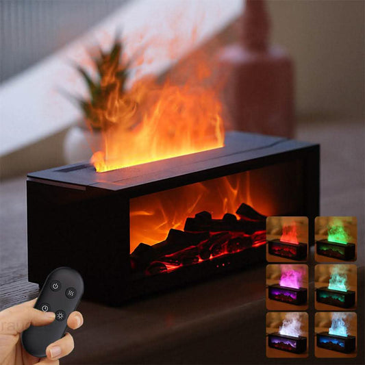 3D Flame Fireplace Diffuser - Large Volume Aromatherapy - Vezir