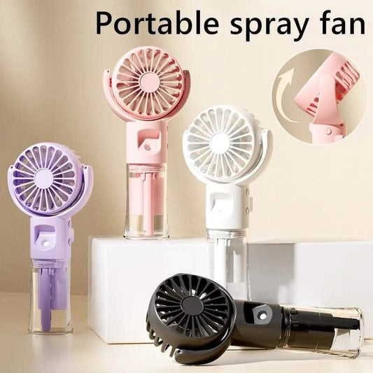 Portable Spray Mist Fan - 4-Speed USB Rechargeable Cooler - Vezir