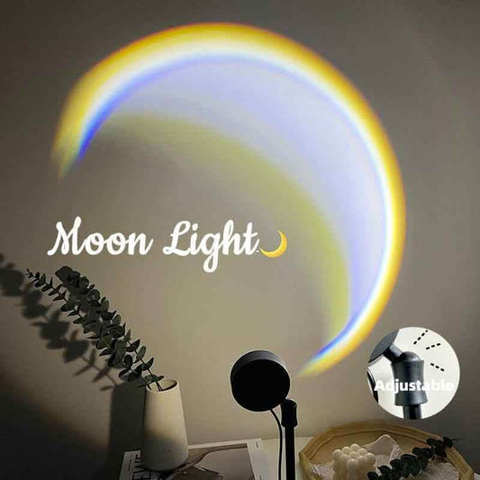 Elite USB Moon Lamp - Rainbow LED Sunset Projector System - Vezir