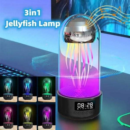 3-in-1 Colorful Jellyfish Lamp - Smart Bluetooth Speaker Clock - Vezir