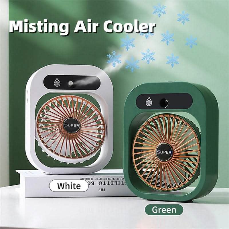 USB Rechargeable Misting Fan - 3-Speed Air Cooler Humidifier - Vezir