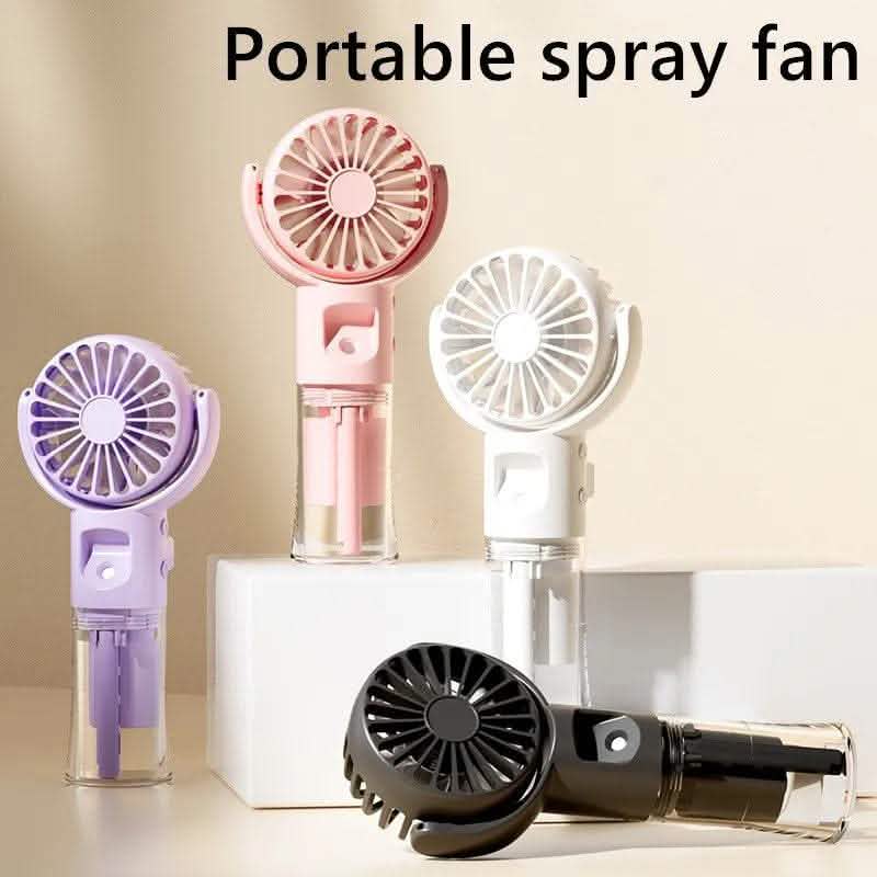 Portable Spray Mist Fan - 4-Speed USB Rechargeable Cooler - Vezir