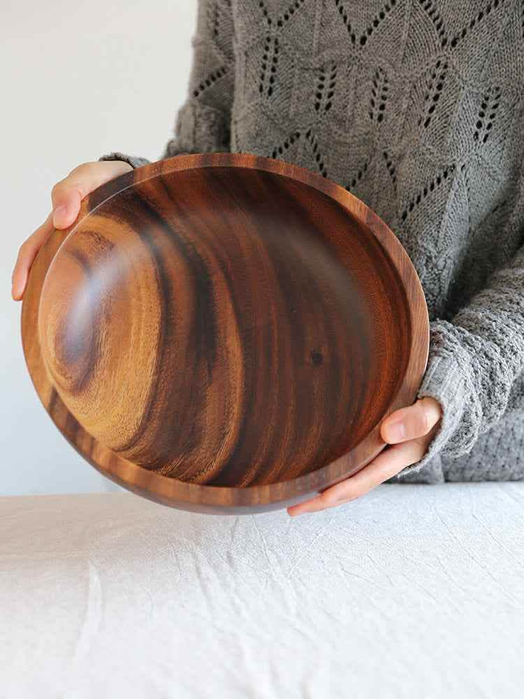 Natural Wooden Bowl - Kitchen Fruit Salad Serving Bowl - Vezir