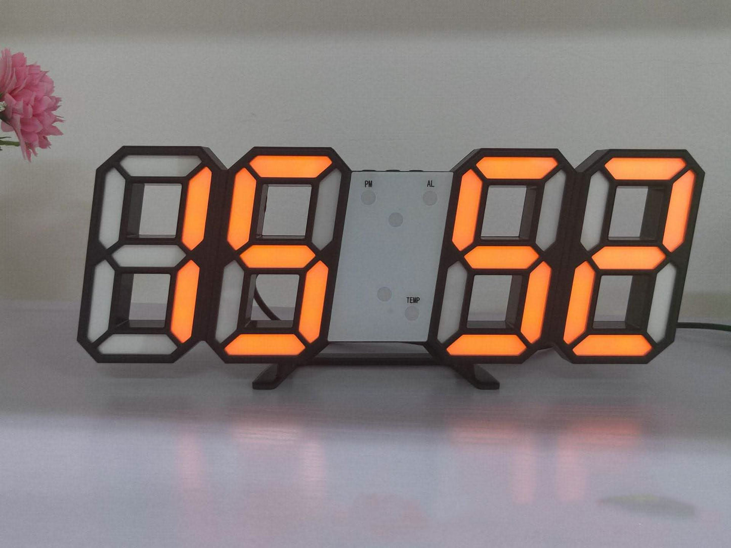 3D LED Wall Clock - Digital Sound Control Alarm Temperature - Vezir