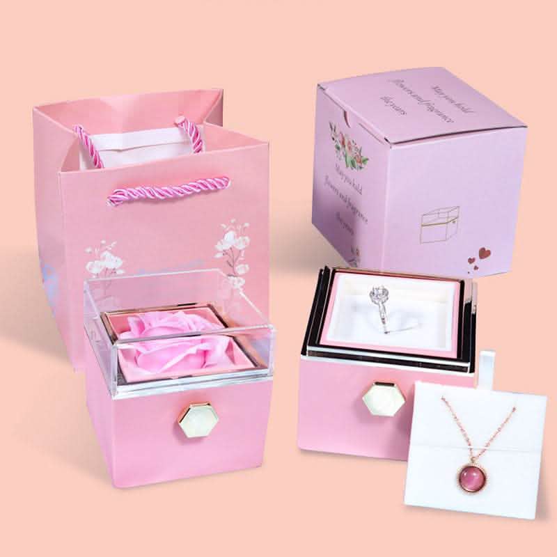 Rotating Rose Gift Box - Soap Flower Valentine's Day Present - Vezir