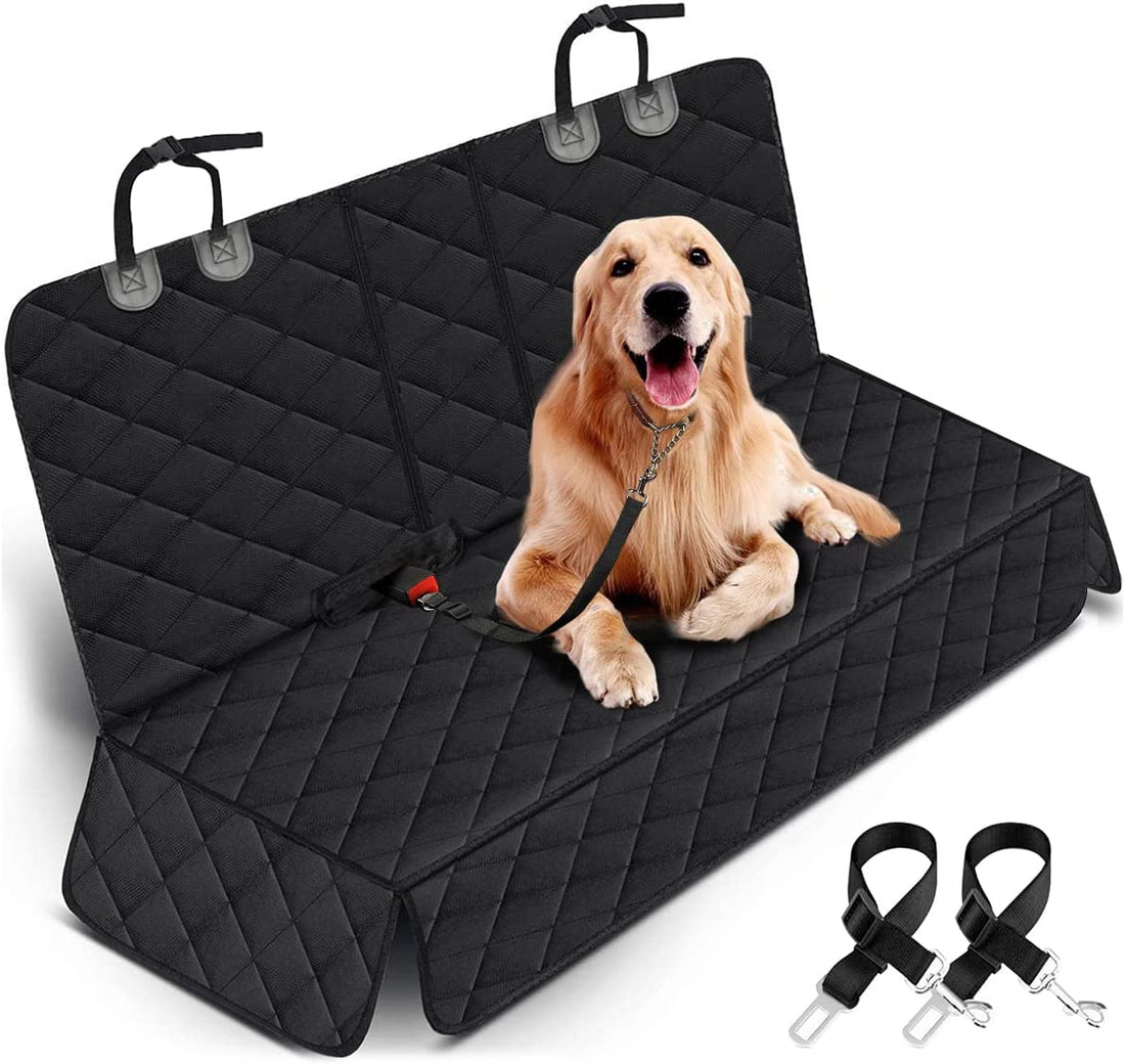 Dog Car Seat Cover, Back Seat Cover for Dogs Pet Car Seat Protector Waterproof Bench Car Seat Cover, Non-Slip Reat Seat Cover Fits Middle Armrest for Most Cars Trucks Suvs - Black Black