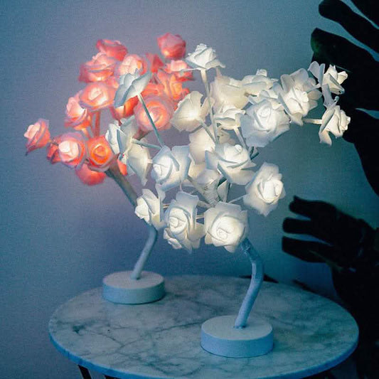 Rose Flower LED Lamp - USB Battery Bonsai Tree Night Light - Vezir