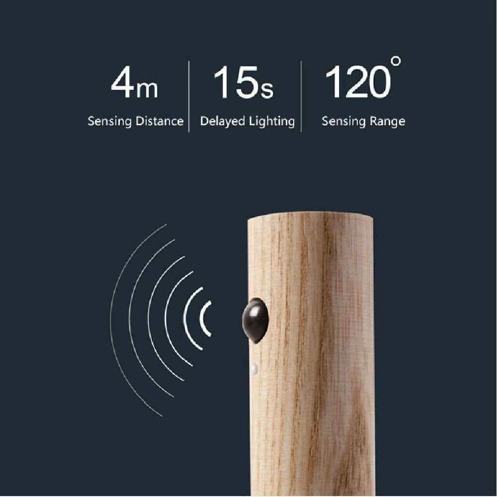 Magnetic LED Motion Light - Premium Wireless Wood Design - Vezir