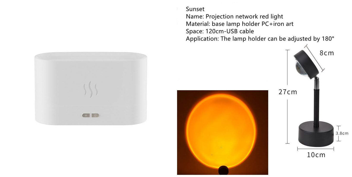 Flame Light Aroma Diffuser - Mist Humidifier with Auto-Off - Vezir